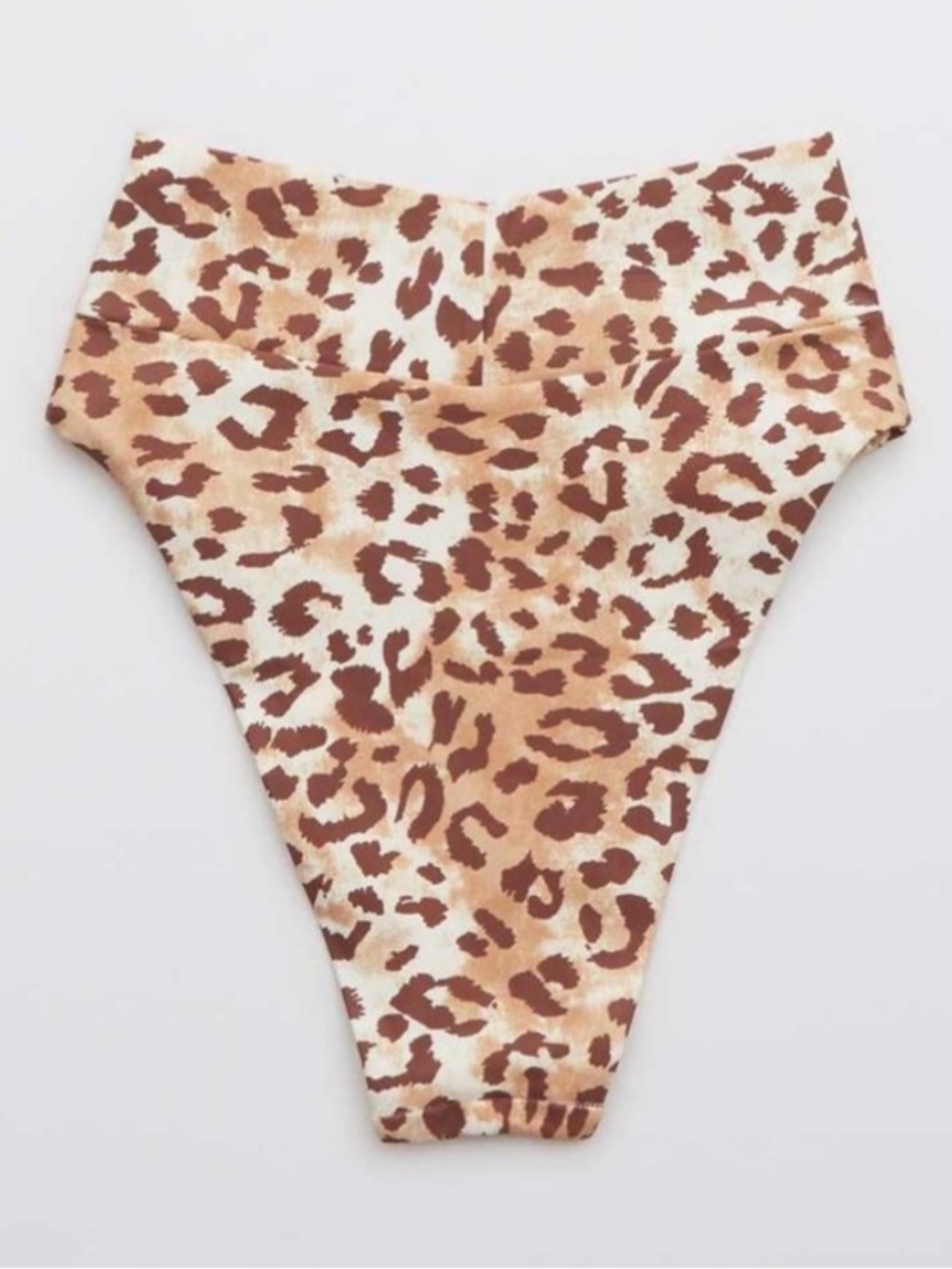 Aerie Bikini Set, Leopard Scoop Longline Top/ Hi Cut Cheeky Crossover Bottoms - Picture 12 of 15